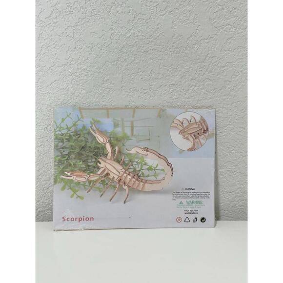 NEW 3D Wooden Insect Model Set of 6 Dragonfly Mantis Scorpion Bee Self Assembly - Picture 6 of 12
